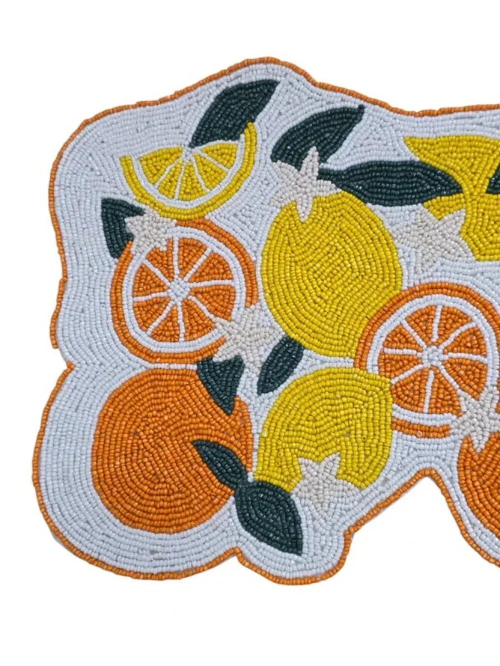 Handmade Orange & Lemon Citrus Kitchen Hand Beaded Table Runner NEW